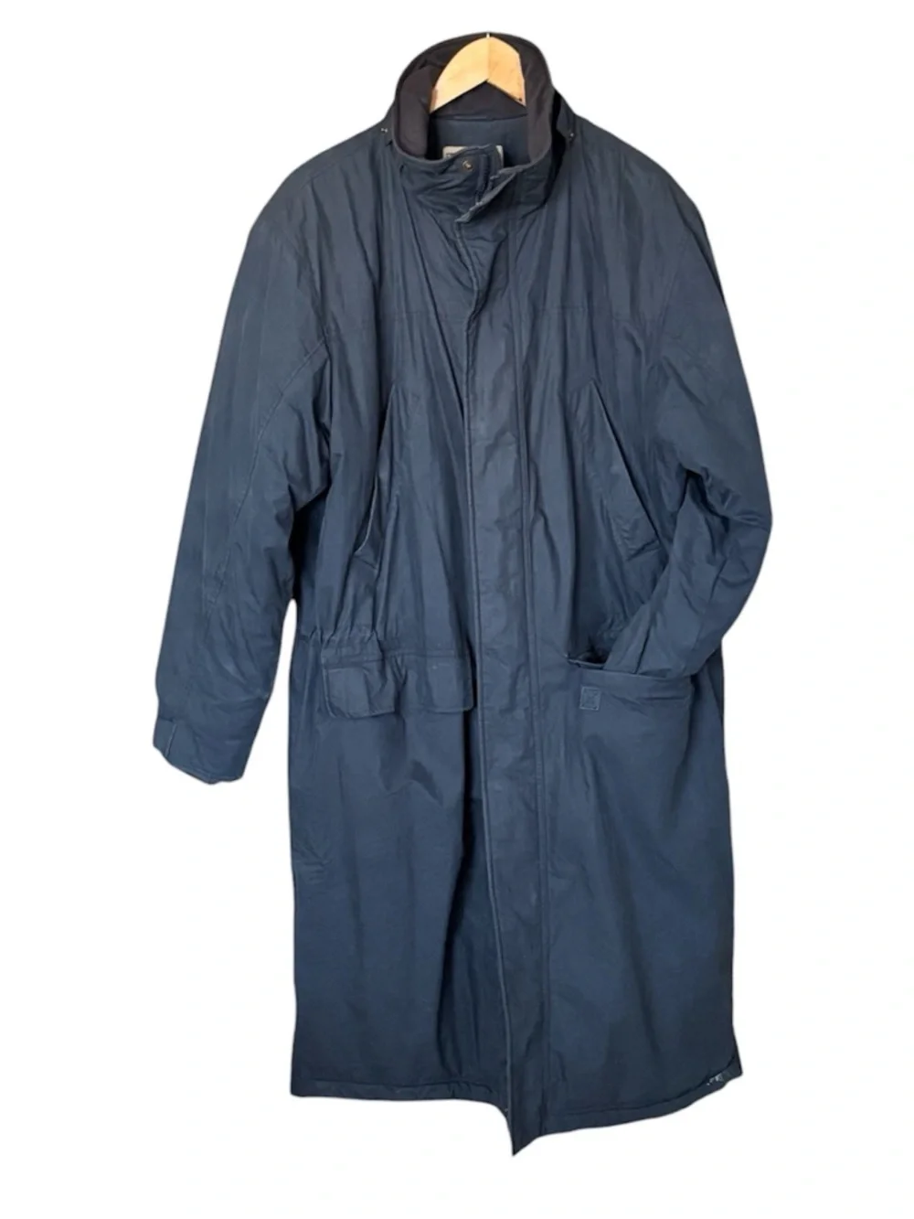 L.L. Bean Men’s Thinsulate Long Parka Jacket Large Wool Blend Lined Trench Coat - Picture 3 of 12